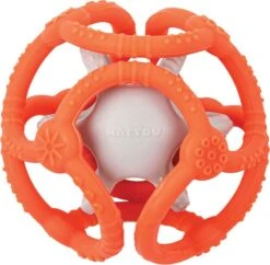 NATTOU Biss Silikonball 2in1 Ohne BPA 10 Cm Orange-grau