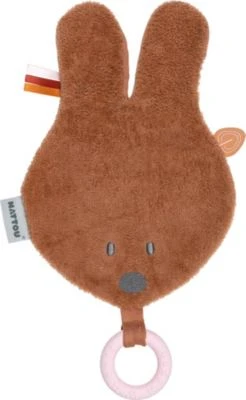 Nattou SUSIE & BONNIE Kuscheltuch Kopf Bonnie Hase Rost Mit Silikone Ring