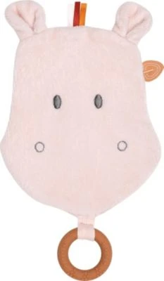 Nattou SUSIE & BONNIE Kuscheltuch Kopf Susie Nilpferd Blassrosa Mit Silikone Ring