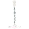Schnullerkette Silikon Grau Weiß - Nattou -Nattou 879323 nattou attache tetine silicone gris blanc