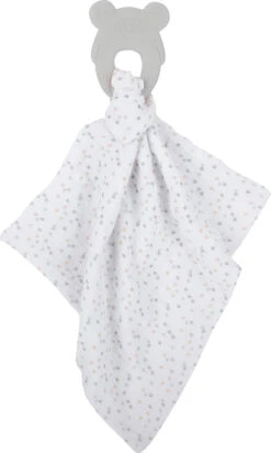 NATTOU Silikonbiss Ohne BPA Mit Baumwolldecke 28 X 28 Cm Grau