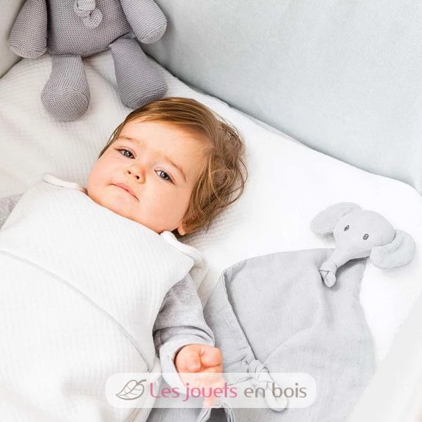 Tembo Kuscheltuch Tetra Grau - Nattou 5 Tembo Kuscheltuch Tetra Grau - Nattou – Bild 3