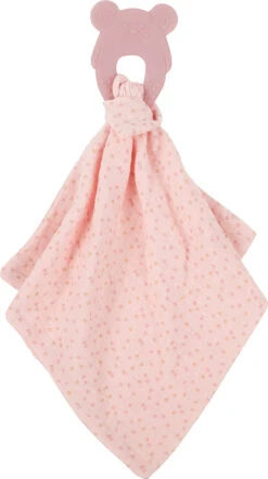 NATTOU Silikonbiss Ohne BPA Mit Baumwolldecke 28 X 28 Cm Rosa