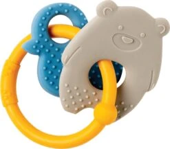 NATTOU Silikon-Beißring BPA-frei Lapidou Bär Grau