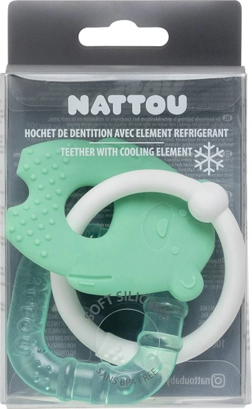 NATTOU Silikonbiss Mit Kühlteil Ohne BPA Grüne Katze 6 NATTOU Silikonbiss Mit Kühlteil Ohne BPA Grüne Katze – Bild 4