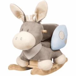 Nattou Cappuccino Schaukeltier Esel, Sitz Grau