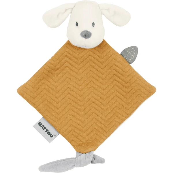 Nattou Charlie Mini-Kuscheltuch Jacquard Karamell 3 Nattou Charlie Mini-Kuscheltuch Jacquard Karamell