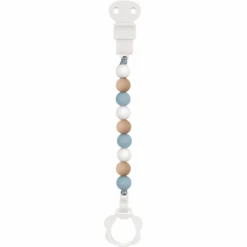 Nattou Schnullerkette Blau-weiss-beige