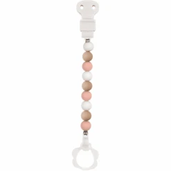 Nattou Schnullerkette Rosa-weiss-beige