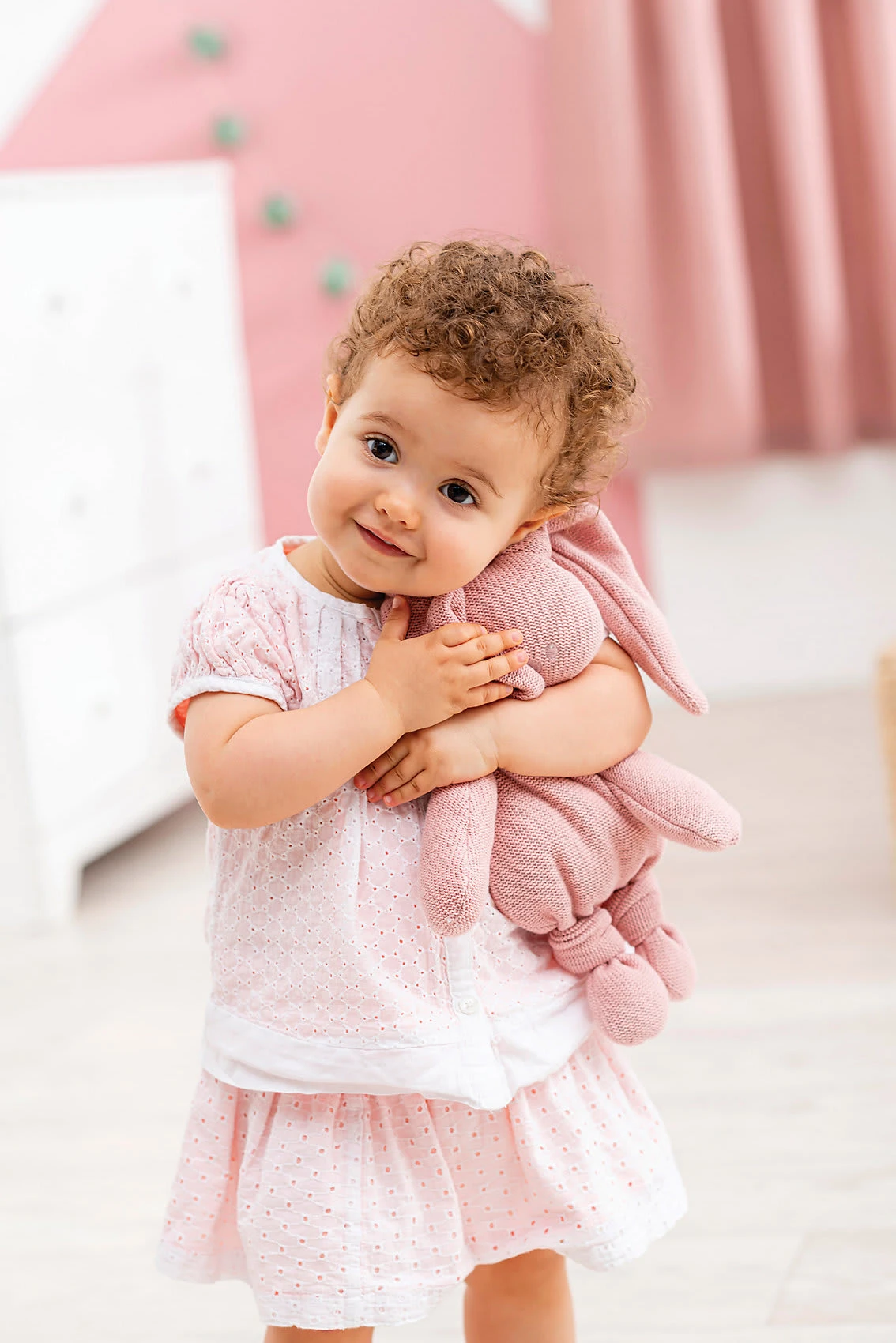 NATTOU Strick-Kuscheltier Häschen, Rosa 5 NATTOU Strick-Kuscheltier Häschen, Rosa – Bild 3